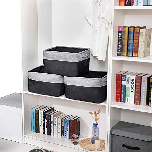 Wehuse Large Storage Baskets For Closet Shelves, 15.8 L X 12 W X 10 H Inches Foldable Fabric Storage Bins, Set Of 3 #TOP7