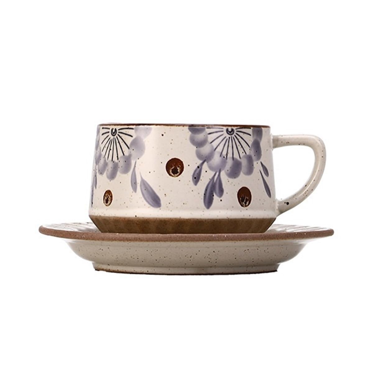 LIBANGRONG-888 Mugs Coffee/Tea Cup Set Vintage Ceramic with Saucer Lemon Pattern 300ml Milk Tea Cup