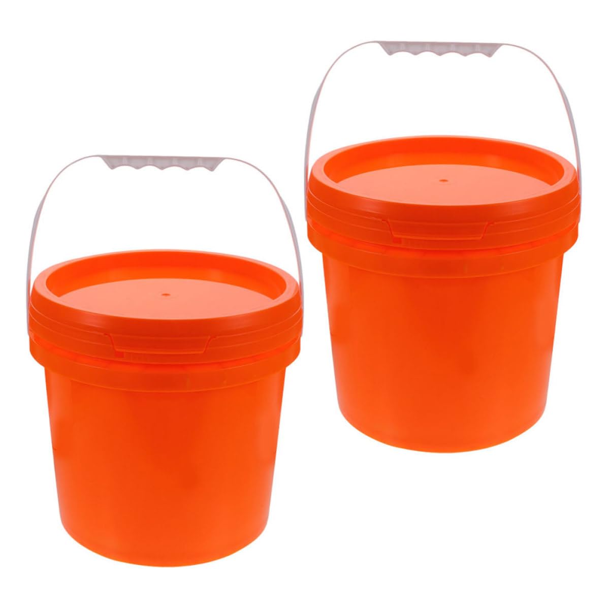Seaux de peinture 5l orange en plastique avec poignée pour rangement de chantier