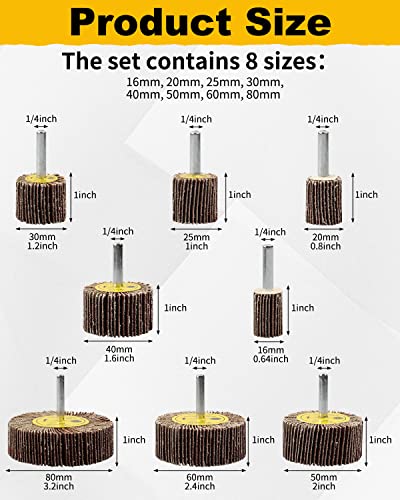 Shitime SHI-0091 8 Pcs Flap Wheel Sander Set thumb #1