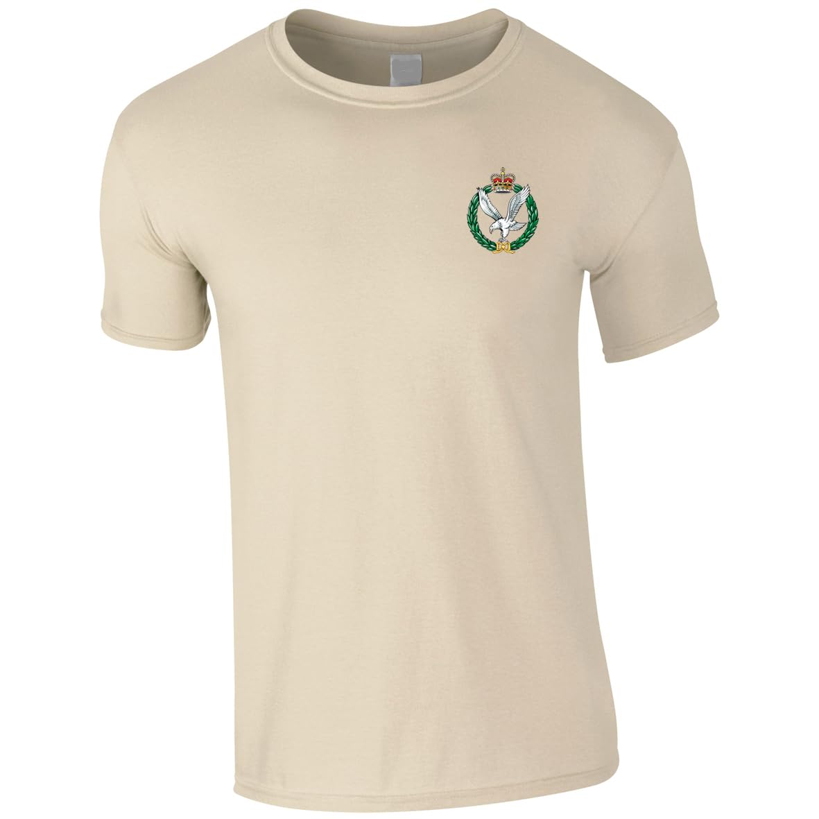 HiViz Kings Embroidered Army Air Corps Men's Tshirt British Army Insignia MOD Embroidery ** 9 Colours Available ** (UK, Alpha, M, Regular, Regular, Sand)