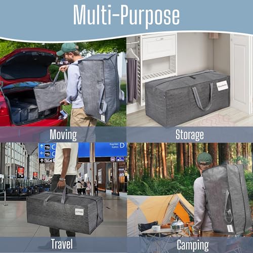 Image of VENO 2 Pack Heavy Duty Moving Bags with Backpack Straps, Zippers & Handles, Extra Large Packing Bags for College Dorm Essentials, Moving Supplies Alternative to Cardboard Moving Boxes