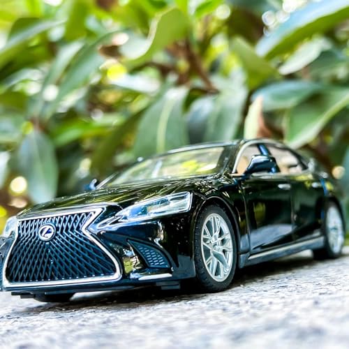 Image of FEXXA ๐๏ธ Exclusive Alloy Metal Pull Back Die-cast Car Model with Sound Light Mini Auto Toy for Kids Metal Model Toy Car with Sound and Light (1.32 Scale Lexus LS500H-BLACK)