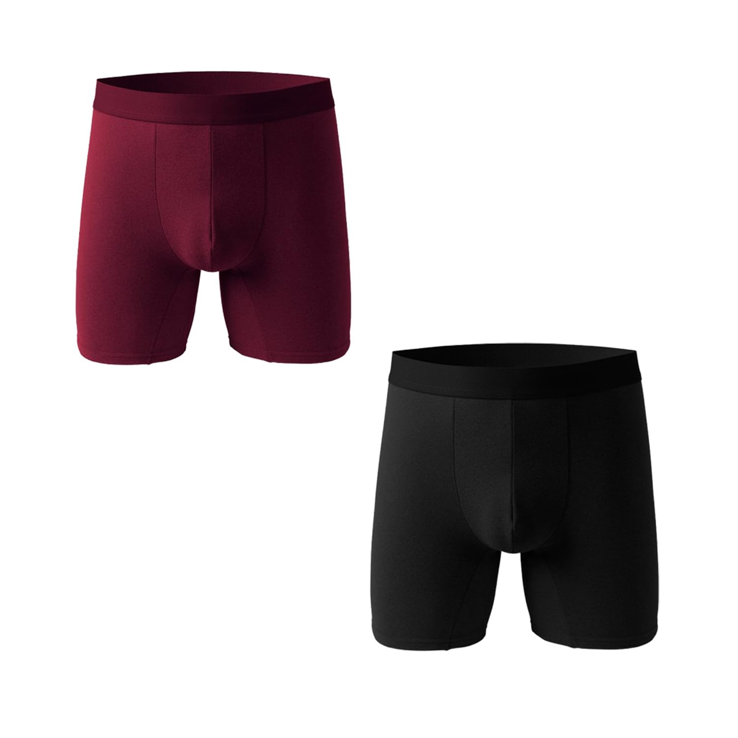 EEJBYTDI Winter Warm Comfortable Sports Long Boxer Briefs for Men，Mens Fleece Lined Thermal Underwear, Thermal Shorts (red + Black,6XL)