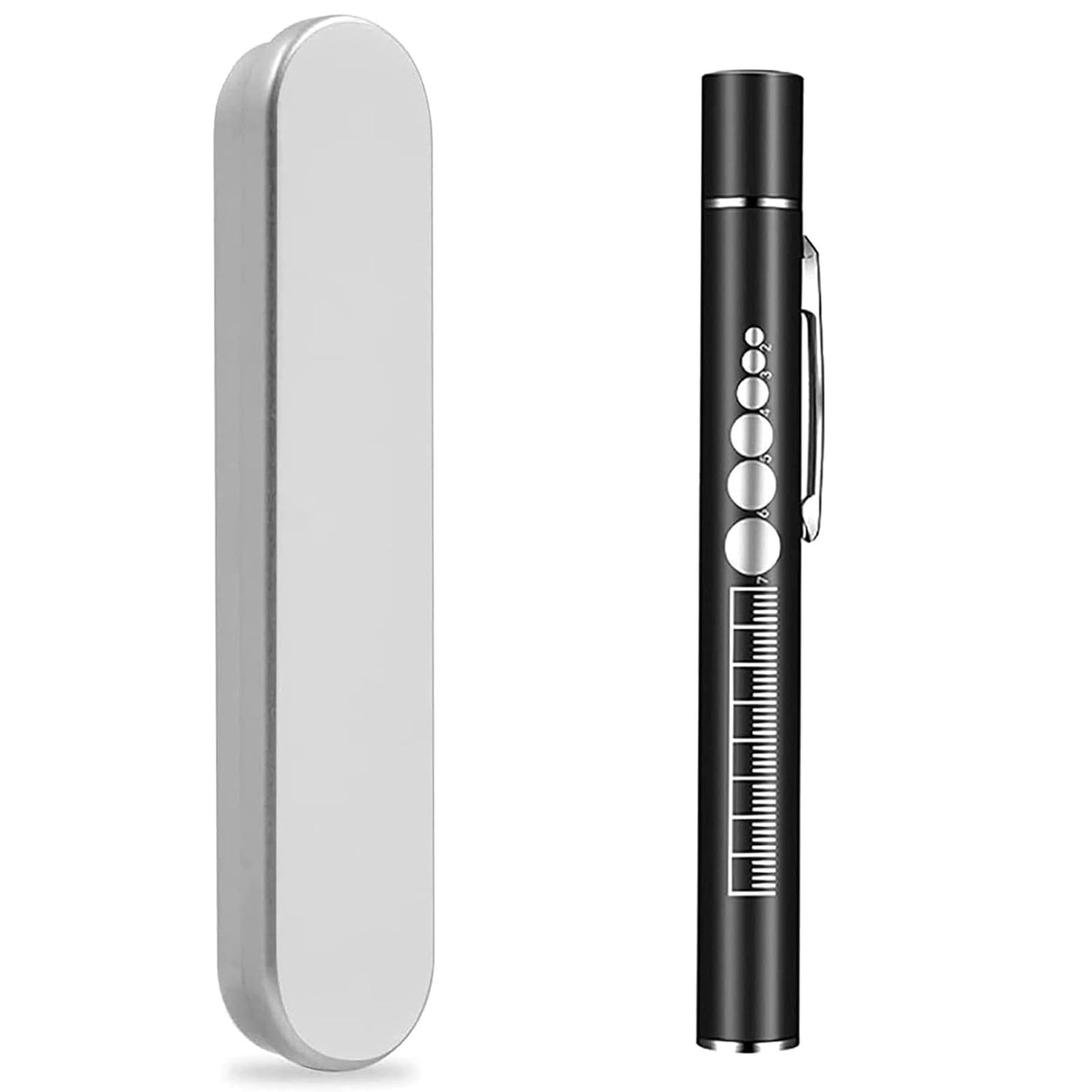 KEWAYO USB Rechargeable Pen Torch with Dual LED Light Source, Pocket Flashlight for Inspection, Outdoor & Emergency Use (Black)