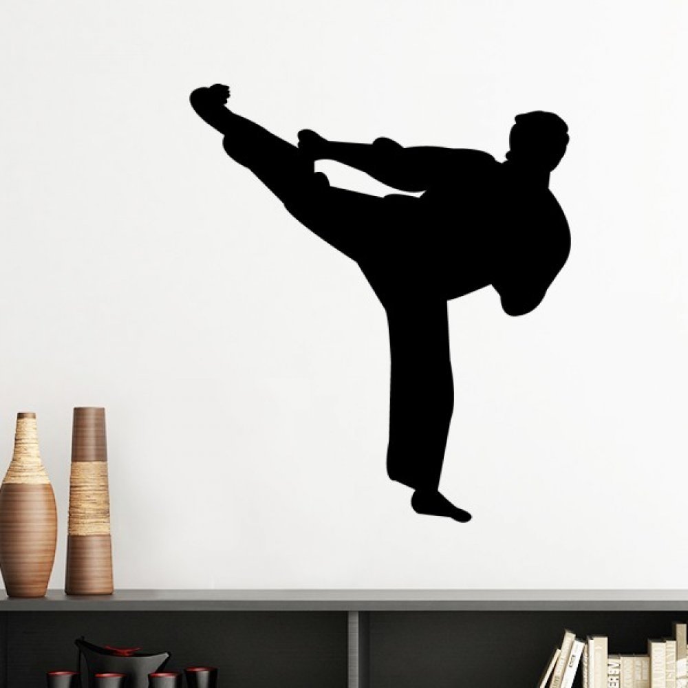 Sticker mural kung fu shaolin déco chine sticker mural amovible chambre ado