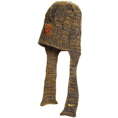 Nike USC Trojans Ladies Gold Cable Knit Beanie with Flaps