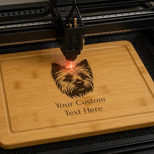 Tabla de Cortar Personalizada de Madera de Bambú con Diseño de Perro Cattle Australiano, 29.21 cm x 22.23 cm x 1.27 cm miniatura 4