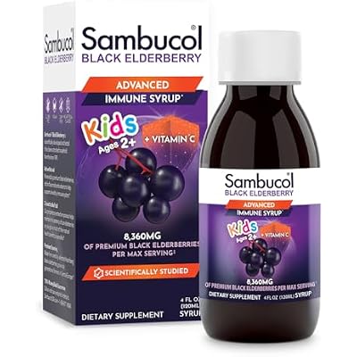 Sambucol Black Elderberry Syrup for Kids - Elderberry Extract, Kids Elderberry Syrup, Black Elderberry, Immune Support - 4 Fl Oz