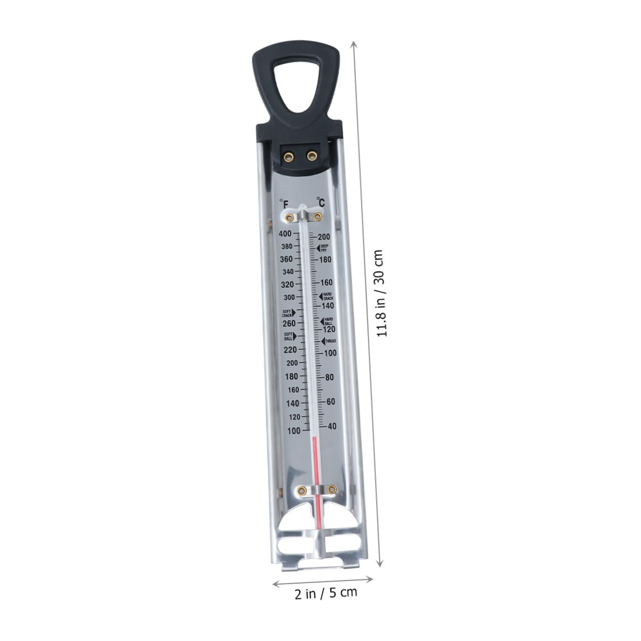 Zuckerthermometer mit Hängeöffnung Messen Stück mit PVC 2 zum Doppelskala von Marmelade Sirup und Frittieröl für Küche | Pvc Ausführung, Hängeöffnung Vorhanden, Ablesbar auch Größerer Distanz