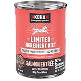 KOHA Limited Ingredient Diet Salmon Entrée for Dogs - Dog Food Toppers for Picky Eaters - Sensitive Stomach Canned Dog Food - Pate Dog - 13 oz Pack of 12