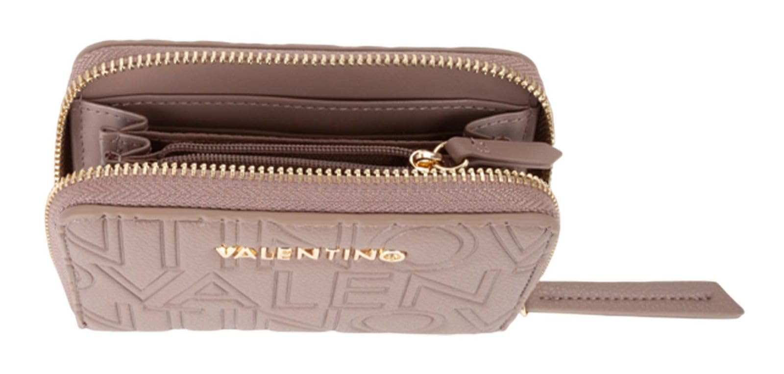 Valentino portafoglio Pansy Zip Around Wallet Taupe grigio talpa