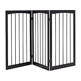 Solid Wooden Folding Pet Dog Fence Playpen Gate 3 Panel Free Standing Indoor