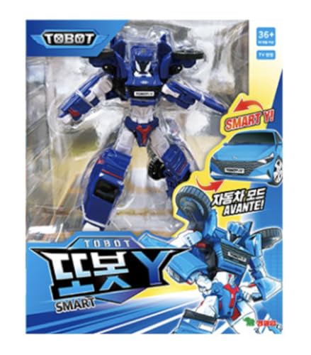 T.o.b.o.t Smart Series Figurine robot transformant – Mode voiture berline bleue, conversion à 2 modes, posable, avec support d'affichage et instructions (français...