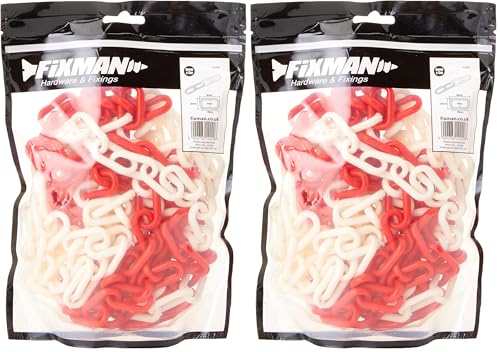 Image of Fixman 615292 Plastic Chain 6 mm x 5m Red/White (Pack of 2)