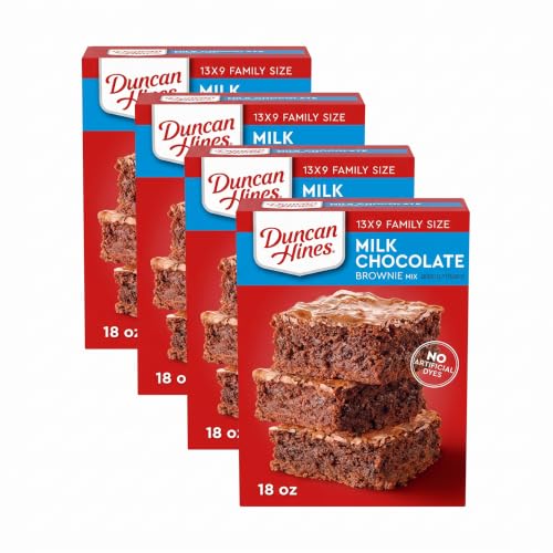 Duncan Hines Brownie Mix, Milk Chocolate, 18 oz (Pack of 4)
