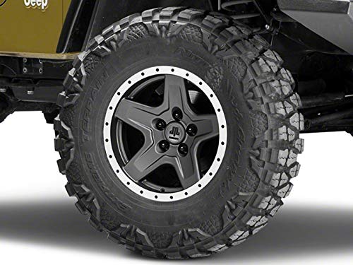 Mammoth Boulder Beadlock Style Wheel in Charcoal 16x8 Aggressive Styling Rim Fits Jeep Wrangler TJ 1997-2006