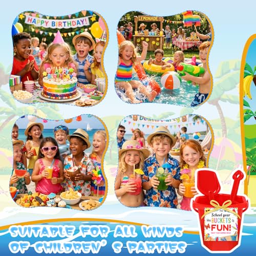 Relaxgiant 48 Pcs End of The Year Gift Summer Gifts 6 Inch Sand Beach Buckets and Shovels Bulk with Gift Cards Plastic Beach Pails Water Bucket for Graduation Summer Pool Party Favor(Diamond Style) by Relaxgiant - Image 5