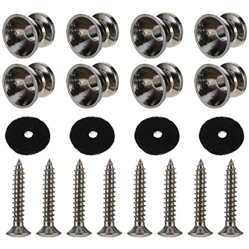 EXCEART 24Pcs Botões de Alça de Guitarra DIY Artesanal de Guitarra Parafuso de Parafuso de Cinto Blo