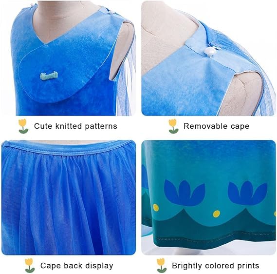 Disfraz completo infantil Poppy princesa con peluca miniatura 5