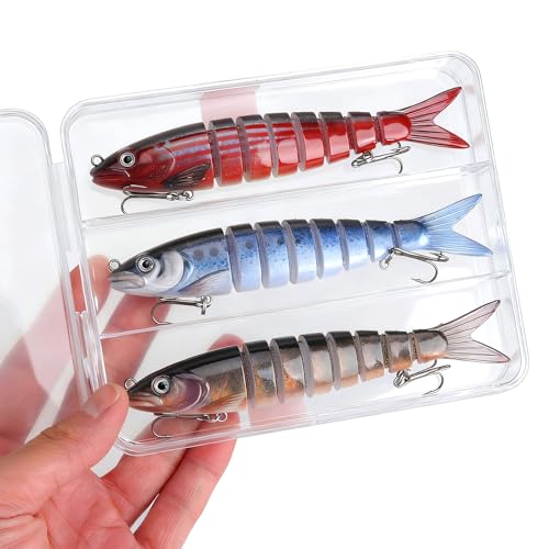 KQDRAVINE 3 sztuki przynęt wędkarskich, gumowa przynęta, sztuczna przynęta, wobler, szczupak, ryby, zestaw na szczupaki, okonie, sandacze