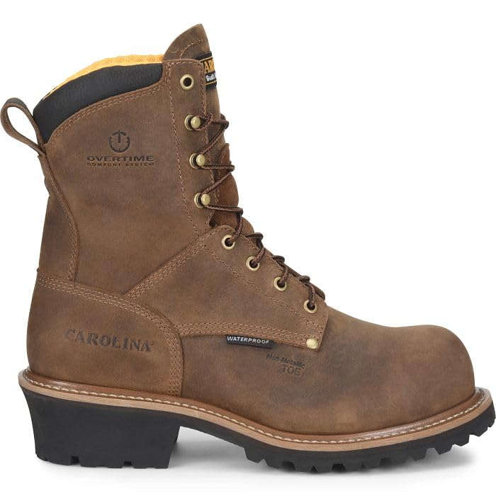 Carolina Boots Poplar 8" Composite Toe Waterproof Logger, Men's Industrial-and-Construction-Boots, SCUBALINER, Mesh Lining, EH Rated, Steel Shank, Oil & Slip Resisting Outsole2