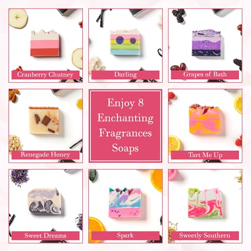 FinchBerry-8-Bar-Soap-Set-Natural-Shea-Coconut-Oil-Rich-Scents-Lush-Lather-Ideal-Gift-Box-for-Everyday-Comfort-and-Self-Care-8-Vegan-Handmade-Bars-15-25-oz-Each FinchBerry 8 Bar Soap Set Natural Shea Coconut Oil Rich Scents Lush Lather Ideal Gift Box for Everyday Comfort and Self Care 8 Vegan Handmade Bars 15 25 oz Each