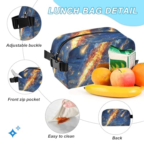 Kids Backpack Meteor Shower School Bookbag with Lunch Bag for Boys Girls Preschool Kindergarten Elementary Laptop Daypack 5