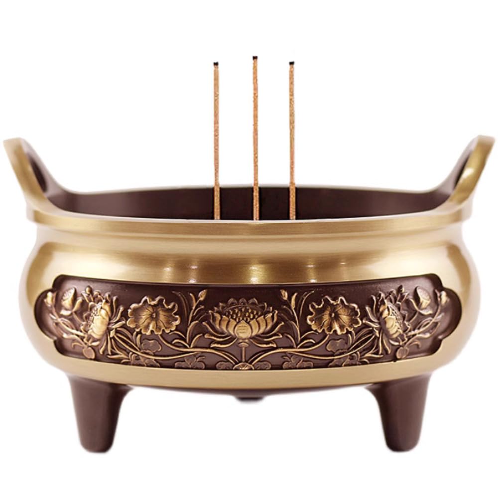 Paynan Yellow 12.8Cm Pure Copper Incense Burners Home Offerings Buddha Incense Burners