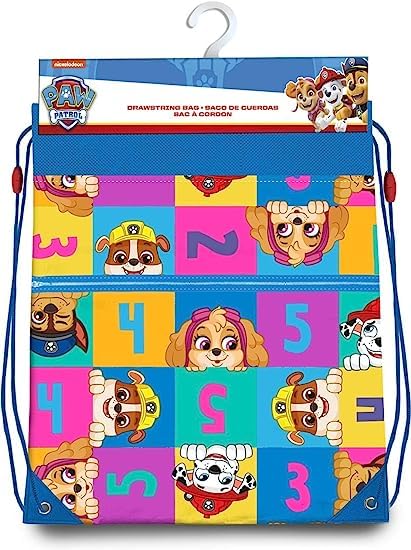 Kids Drawstring Backpack, Paw Patrol Swim Bag, Water Resistant Polyester, Adjustable Straps, 39.5x28cm, School Gym Beach Camping, 3+ Years — image 1