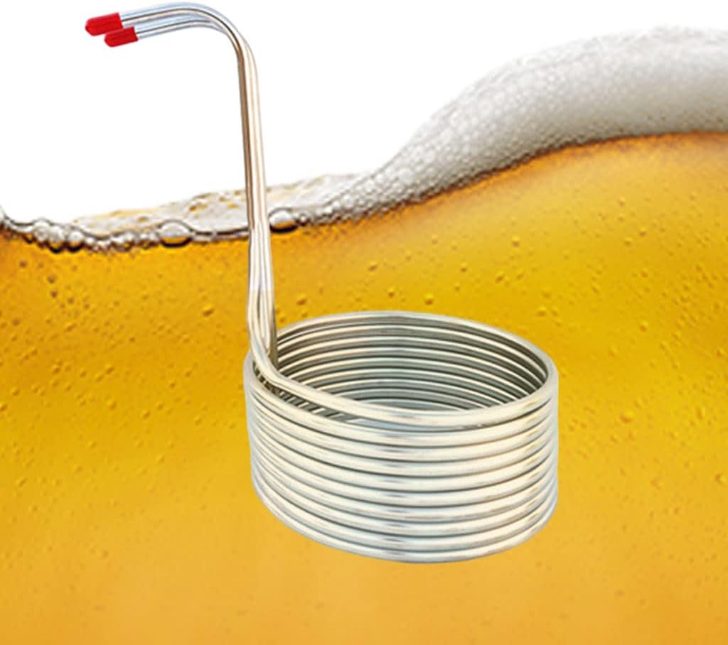 FAKEME Beer Cooling Coil, Home Brewing Spiral Hotel Restaurant Immersion Stainless Steel Wine Making Machine Cooling Coil Kitchen Supplies(8m)