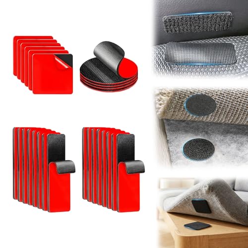 Image of 26 Sets Heavy Duty Hook and Loop Tape Strips with Super Adhesive, Heat Resistant & Waterproof Adhesive Hooks for Picture Hanging, Indoor & Outdoor Use