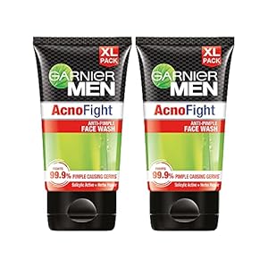 Garnier Men, Anti-Pimple Face Wash, Repairs Skin & Balances Oils, AcnoFight, 2 x 150g (pack of 2)