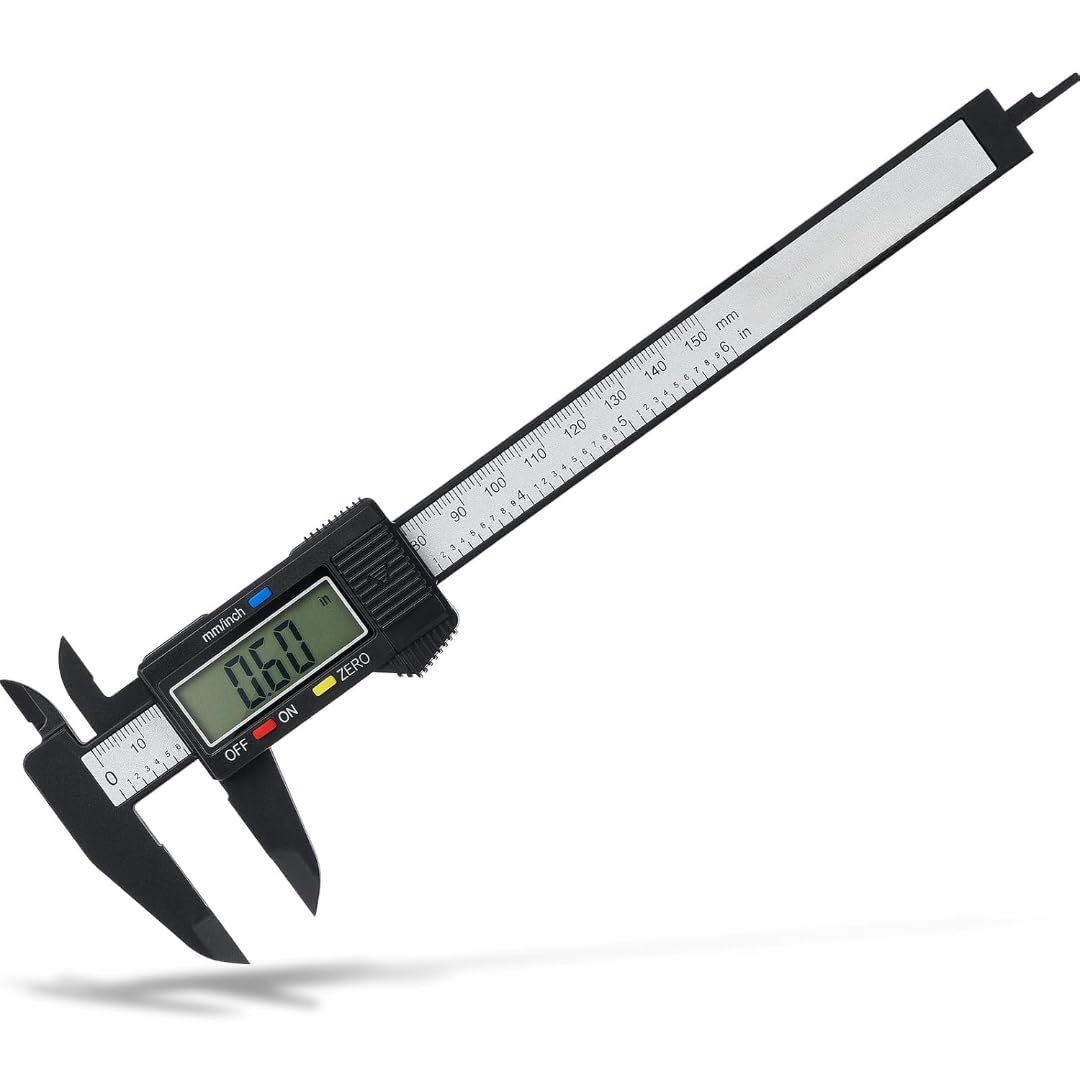 Electronic Digital Caliper Measuring Tool, 0 to 152 Mm, plastic Construction with Large LCD Screen, Quick Change Button for Inch Fraction Millimeter Conversions-image-43