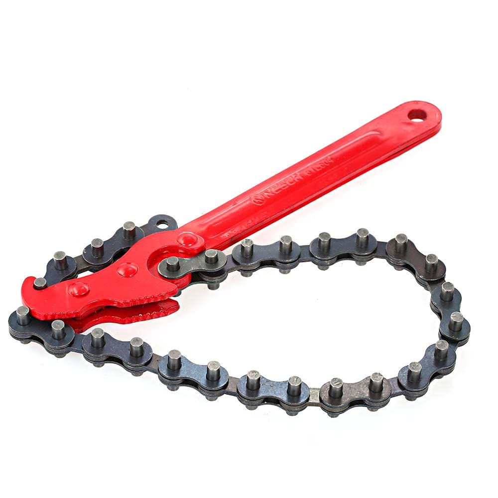 AASONS Chain Wrench Oil Filter Tool Pipe Fittings Tools Single Sided Adjustable Wrench (12")-picture-29