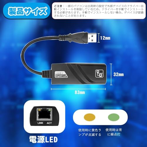 KEAIDUO アダプター イーサネット LAN RJ45 ギガビットイーサネット コネクター KD27400 の商品画像 1