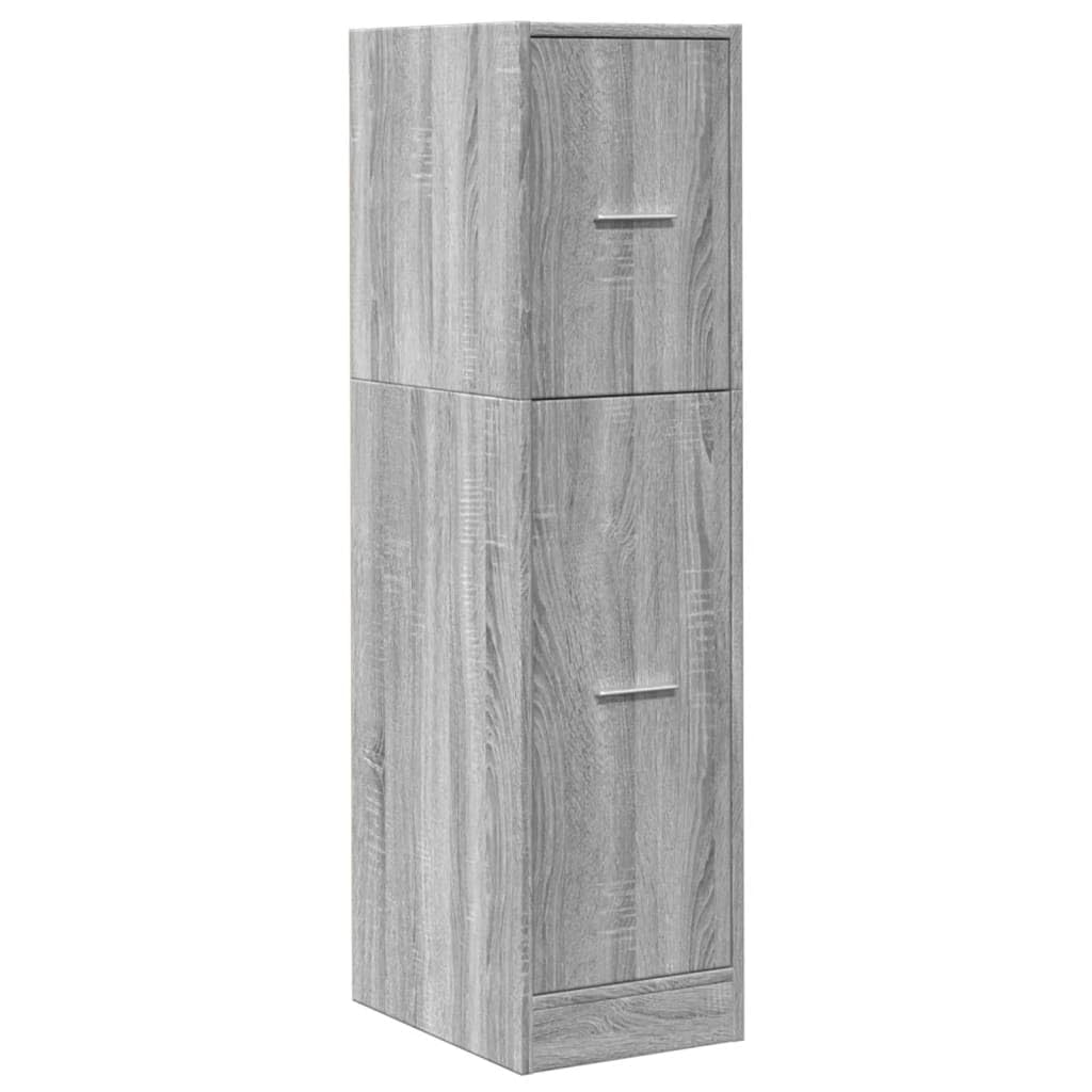 Armadietto da Farmacia Grigio Sonoma 30x41x118 cm in Truciolato | 3 Cassetti, Guide Metalliche, Maniglie Eleganti, Carico 60 kg, Per Ufficio e Casa