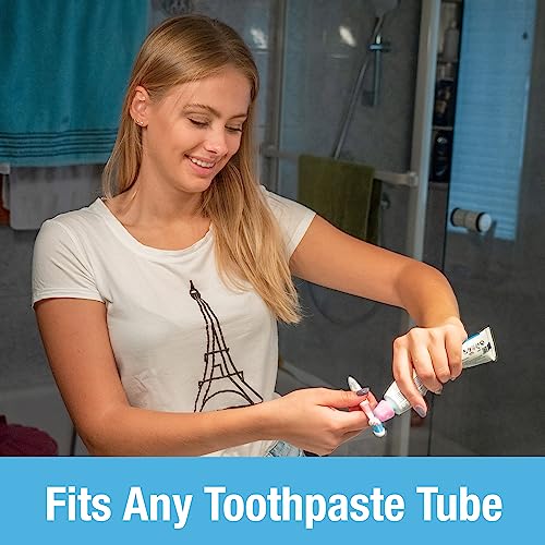 Image of Self Closing Toothpaste Caps 6-Pack by Tilcare - No Waste Cap Dispensers for Adult and Kids Bathroom - Mess-Free Toothpaste Lids - Easy to Use, Food Grade Silicone and BPA-Free Toppers