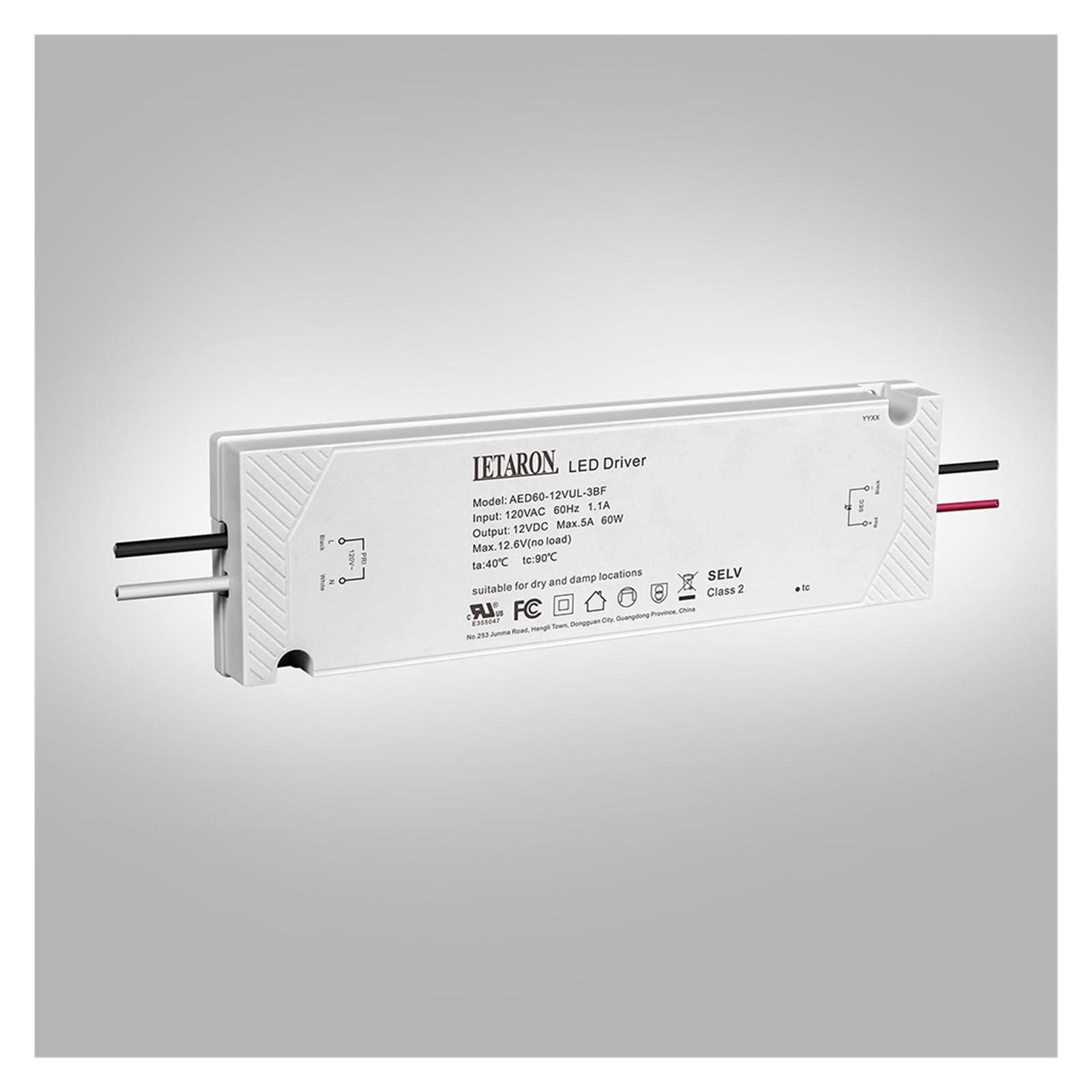 THREELEMON US Standard Ultra-Thin Bathroom Mirror Constant Voltage Power Supply 12V60WAED60-12VUL-3BF