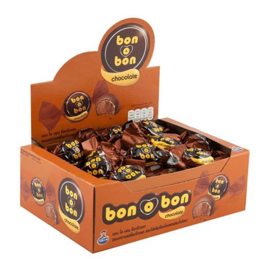 Bon o Bon Chocolate Creamy Chocolate-Filled Bonbons with Crunchy Wafer Mixed with Peanuts, (15g x 24 Bonbons)