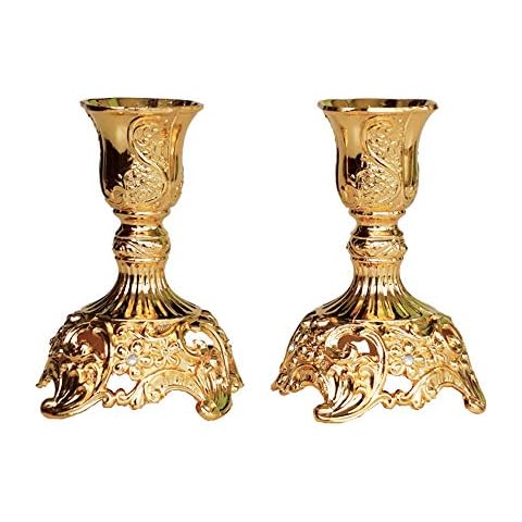 JAZPlayer Gold Taper Candle Holders Cover