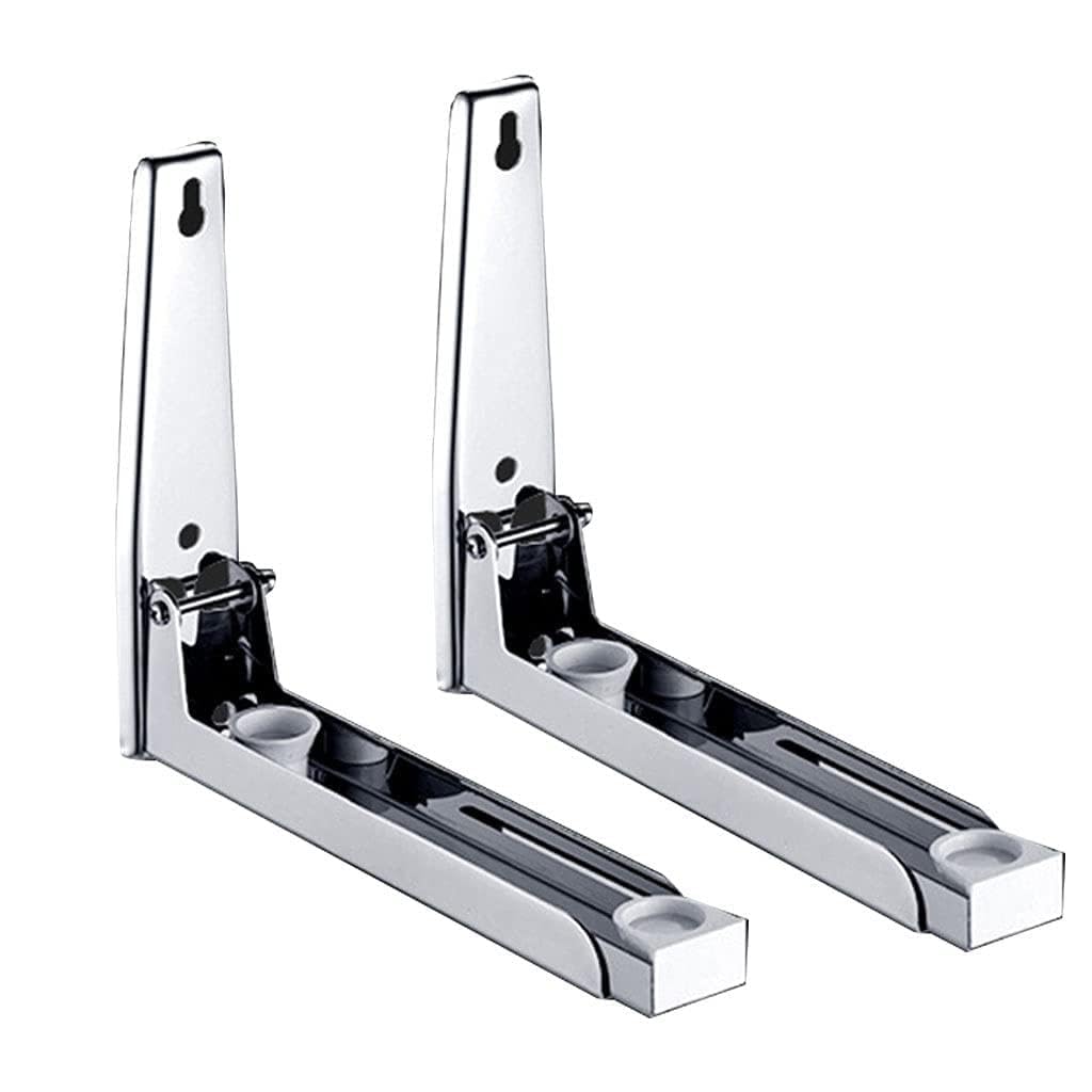 Stainless Steel Microwave Mount Bracket Frame Steel Foldable Stretch Shelf Rack Microwave Oven Oven Rack Stand Shelf