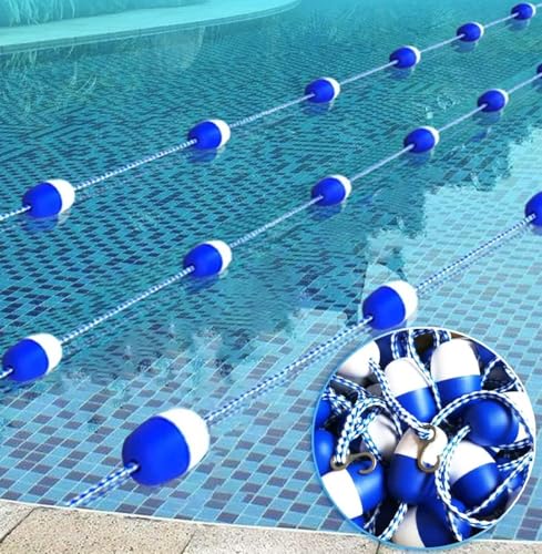 VWHLV Divisor de piscina de seguridad para niños, marcador de límites de piscina, cuerda de boya de cuerda, divisor de agua seguro para zonas de natación infantiles, carril divisor de piscina, incluye