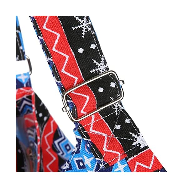 Covelin Women's Retro Large Size Canvas Shoulder Bag Hobo Crossbody Handbag Casual Tote Multicoloured-5