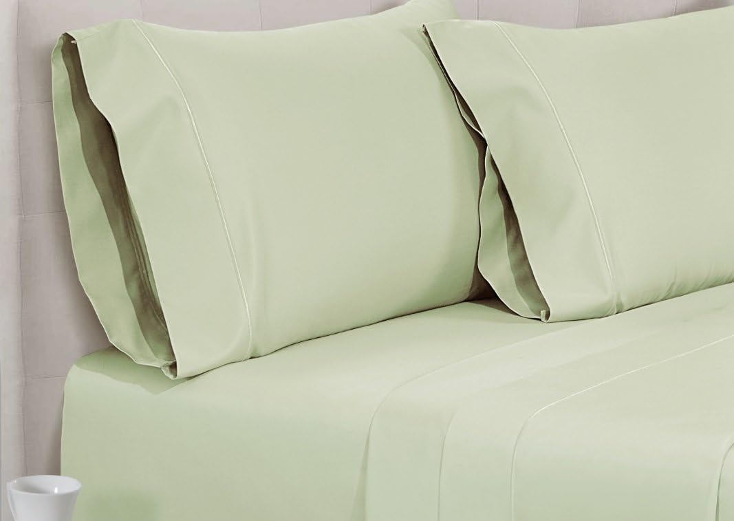 Best Promo CHATEAU HOME COLLECTION 100% Egyptian Cotton Sheets Queen Size, 800 Thread Count Sea Foam 4 Piece Sheet Set, Solid Sateen Weave 16 Deep Pocket (Fits Upto 18 Mattress) Long Staple Cotton Bedsheet Set