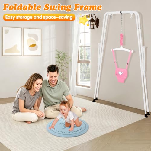 Columpios y Saltadores para Bebés Plegables con Alfombra de Yoga para 6–24 Meses miniatura 6