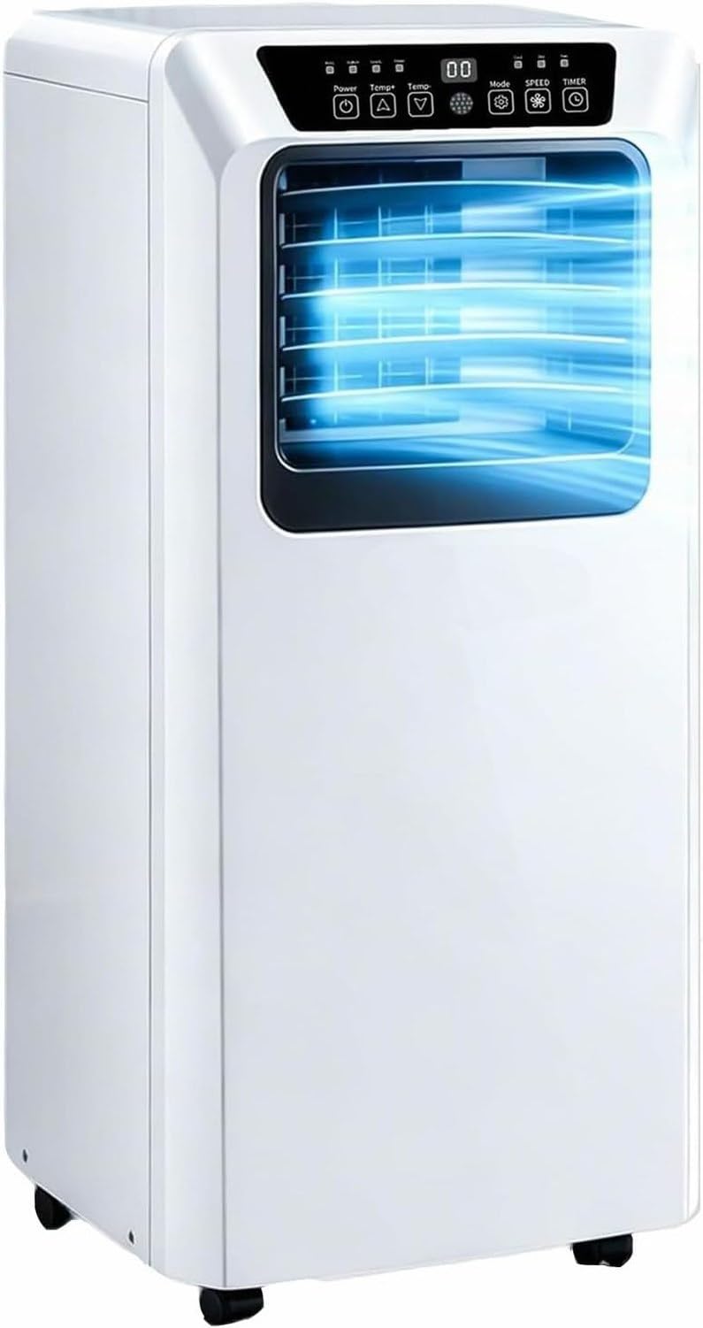 Condizionatore d'Aria Portatile 9000 BTU Singolo Raffreddamento con refrigerante R290, Installazione Senza Fori, Silenzioso, Ideale per Uso Domestico Camera da