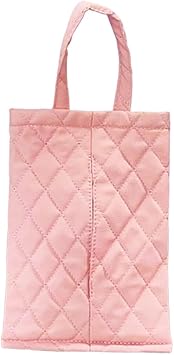 Car Tissue Holder, PU Leather Car Backseat Napkin Holder, Rectangular Hanging Tissues Box Cover for 120-150 Standard Tissues, Car Tissue Storage Organizer Accessories for Most Vehicles Pink