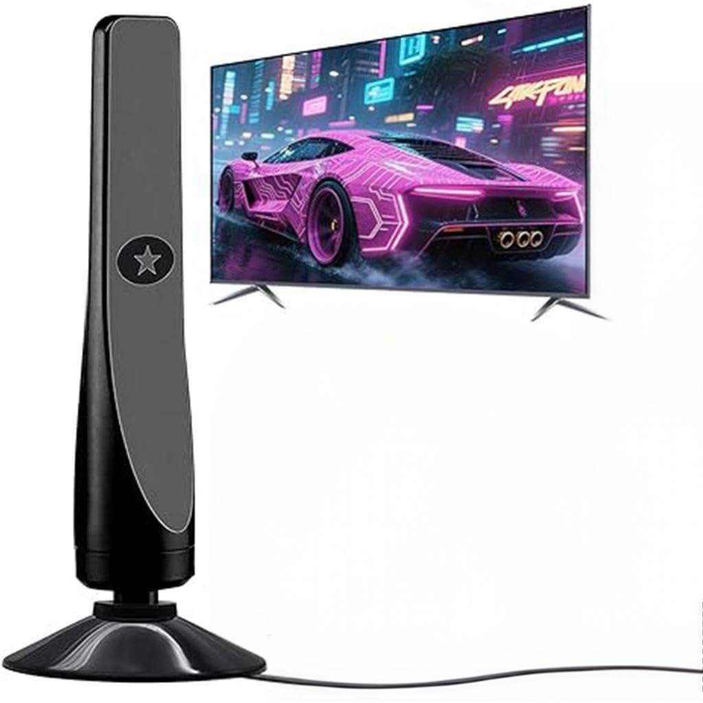 4K TV Antenna -600 Mile Signal Reception 1080P HDTV Remote Receiver, Ideal Choice for Home TV, car, RV, Cruise Ship, Ocean Signal Reception DVB-T2