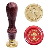 Mushroom Wreath Wax Seal Stamp Sealing Stamper, Small Nature Metal Letter Sealer with Wooden Handle...